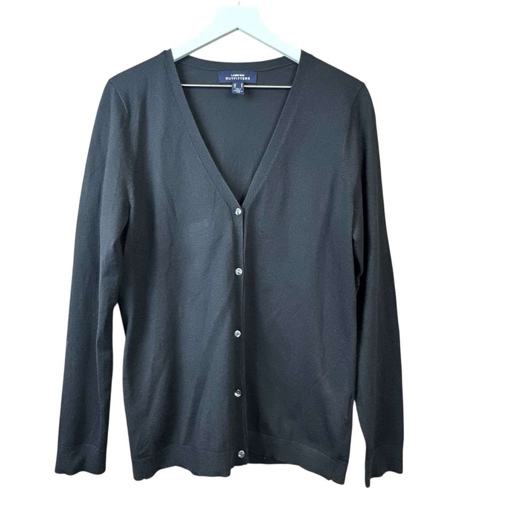 Lands End Blue Cardigan Sweater Women Sz M